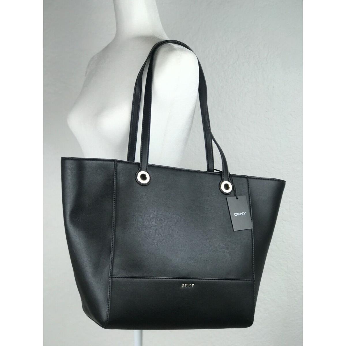 Dkny Gretina Tote Women`s Large Tote Leather Handbag Black