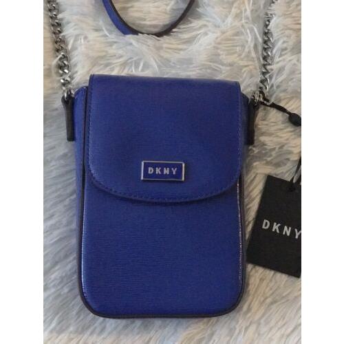 Dkny Women`s Patent Sutton Cobalt Blue Crossbody Retails