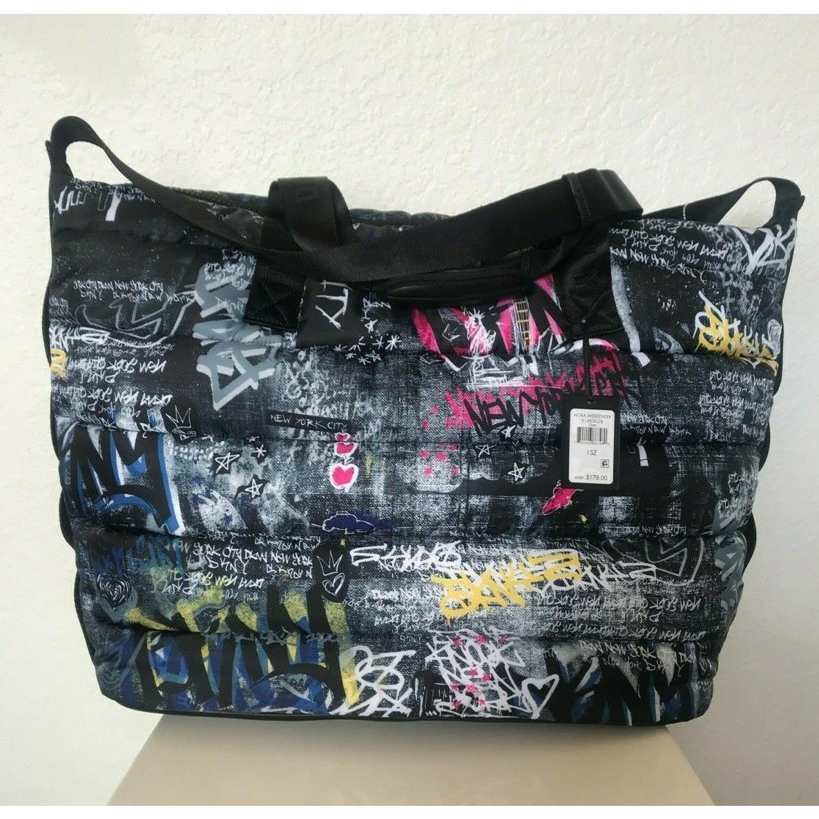 Dkny Nora Duffle Graffiti Black Womens Weekender Large York City Logo