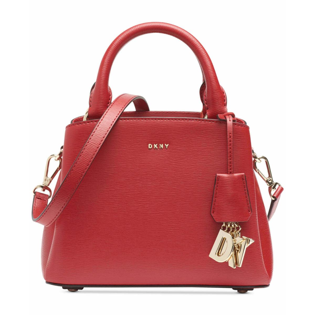 Dkny Womens Paige Small Leather Satchel In Color Red - Exterior: Red, Handle/Strap: Red, Lining: Black