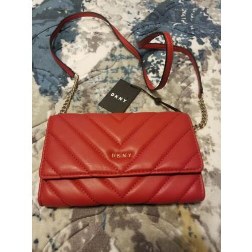 Dkny Veronica Woc Quilted Crossbody - Wallet ON Chain. Red