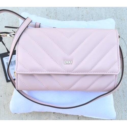 Dkny Veronica Wallet ON String Crossbody Purse Clutch Light Pink