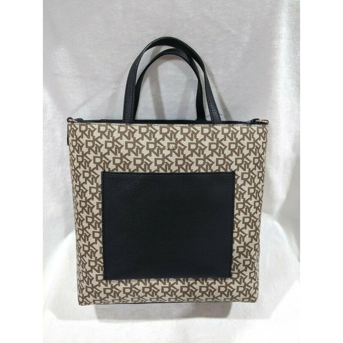 Dkny Logo Women`s Khaki/black Crawson Small Tote R14AQQ20