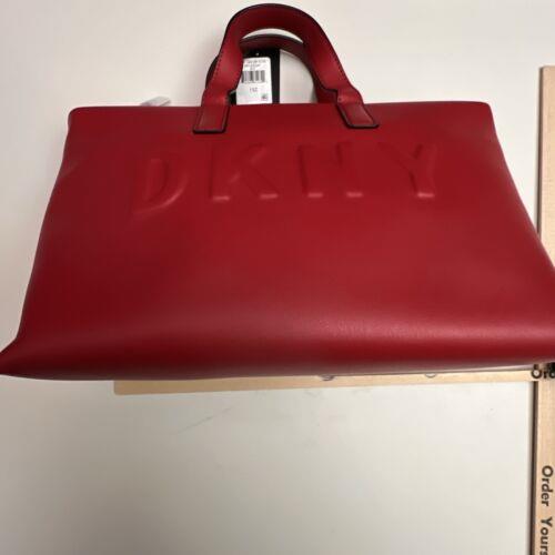 Dkny Bright Red Tilly Small Zip Tote Handbag