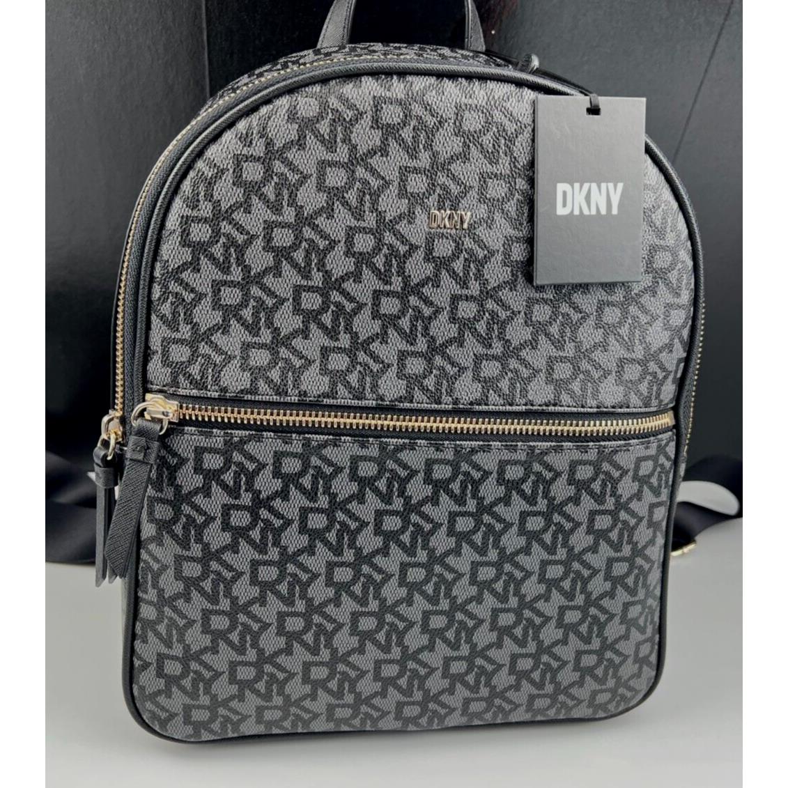 Dkny Zyon Backpack Ladies Black Logo Pvc w/