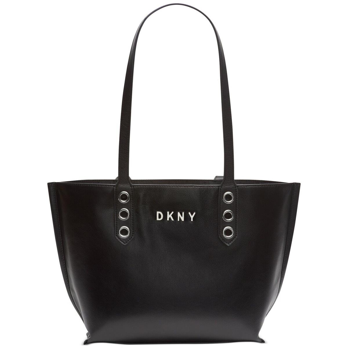 Dkny Duane North South Black Leather Tote Women`s Handbag B3226