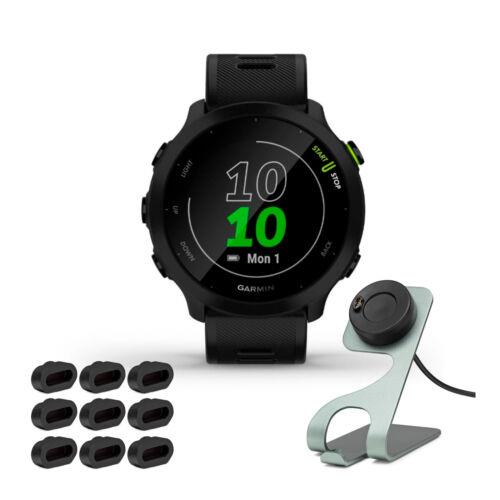 Garmin Forerunner 55 Gps Running Smartwatch Black with Charging Stand