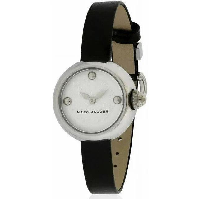 Marc Jacobs MJ1430 Courtney Silver Dial Black Leather Strap Women`s Watch