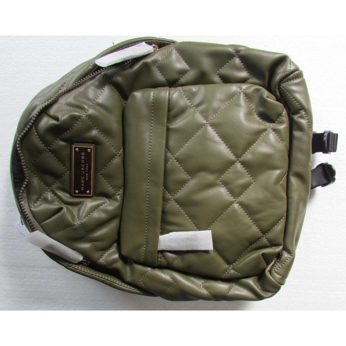 Marc Jacobs Backpack Quilted Moto Leather Olive Beech