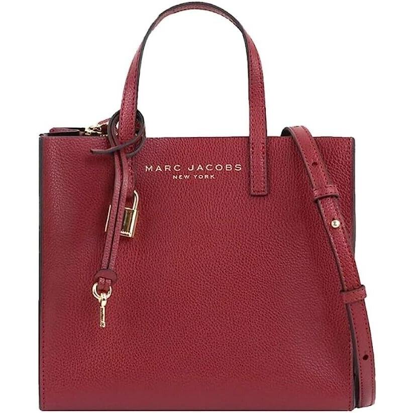 Marc Jacobs M0015685 Mini Grind Pomegranate Red Gold Hardware Womens Small Tote