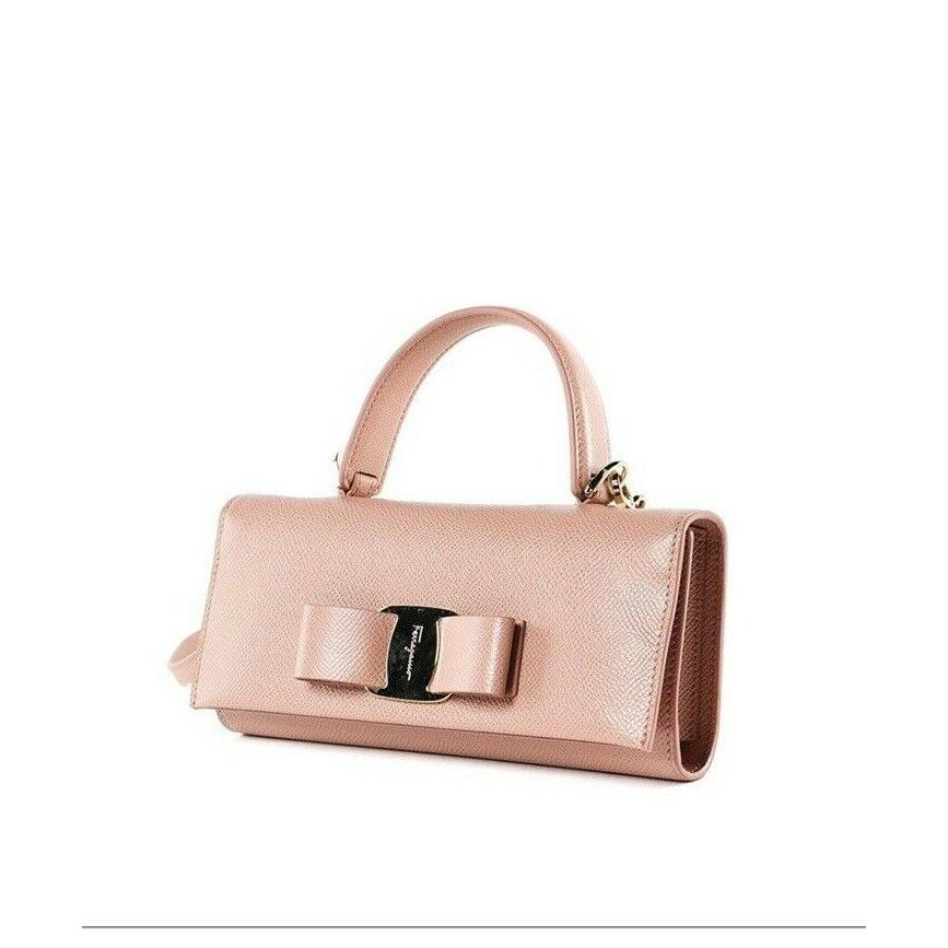 Salvatore Ferragamo Blush Leather Wallet / Phone Holder /crossbody Trifold