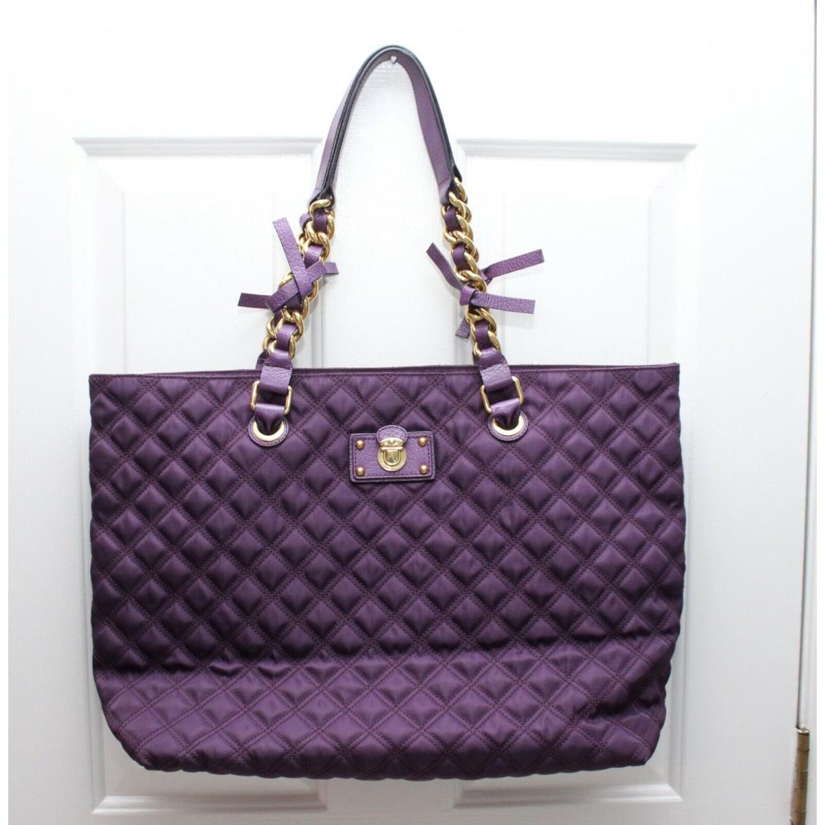 Marc Jacobs Large Purple Quilted Leather Tote Handbag