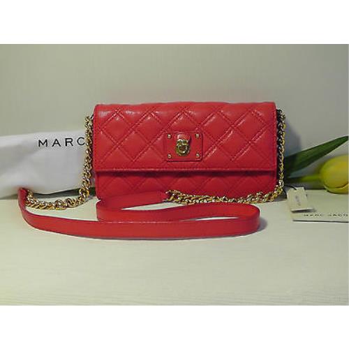 Marc Jacobs Coral Quilted Leather Ginger Crossbody Handbag