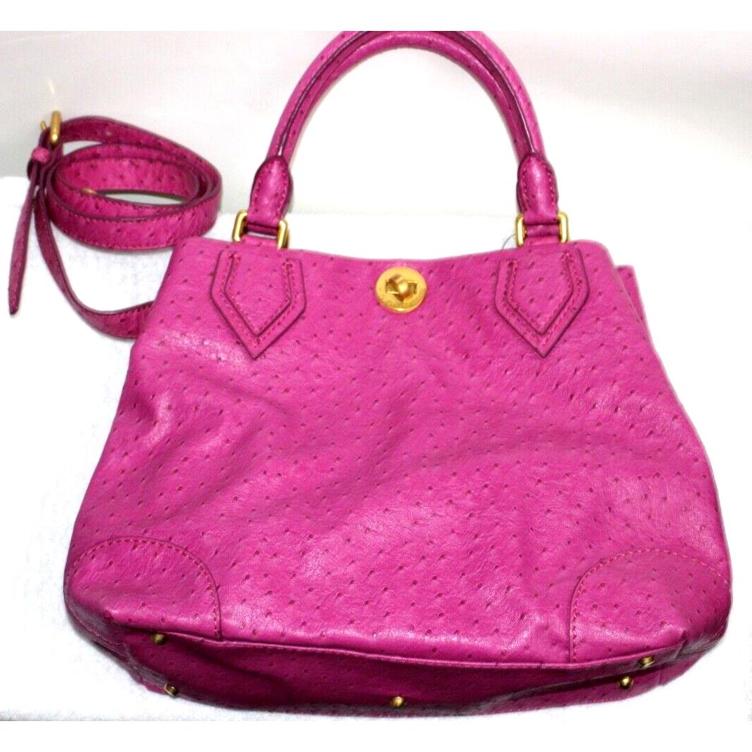 Marc Jacobs Magenta Pink Ostrich Leather Crossbody Handbag