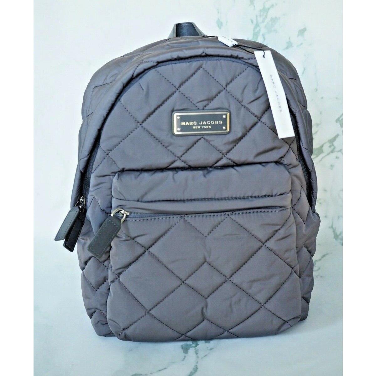 Marc Jacobs York Quilted Nylon Backpack Gray Color Tags