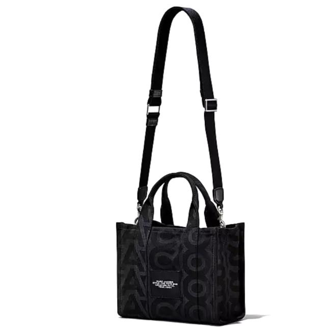 Marc Jacobs The Outline Monogram Cotton Tote in Black