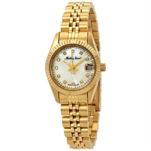 Mathey-tissot Mathey II Quartz Crystal Mop Dial Ladies Watch D710PI - Dial: , Band: Yellow Gold-Plated, Bezel: Yellow Gold-Plated