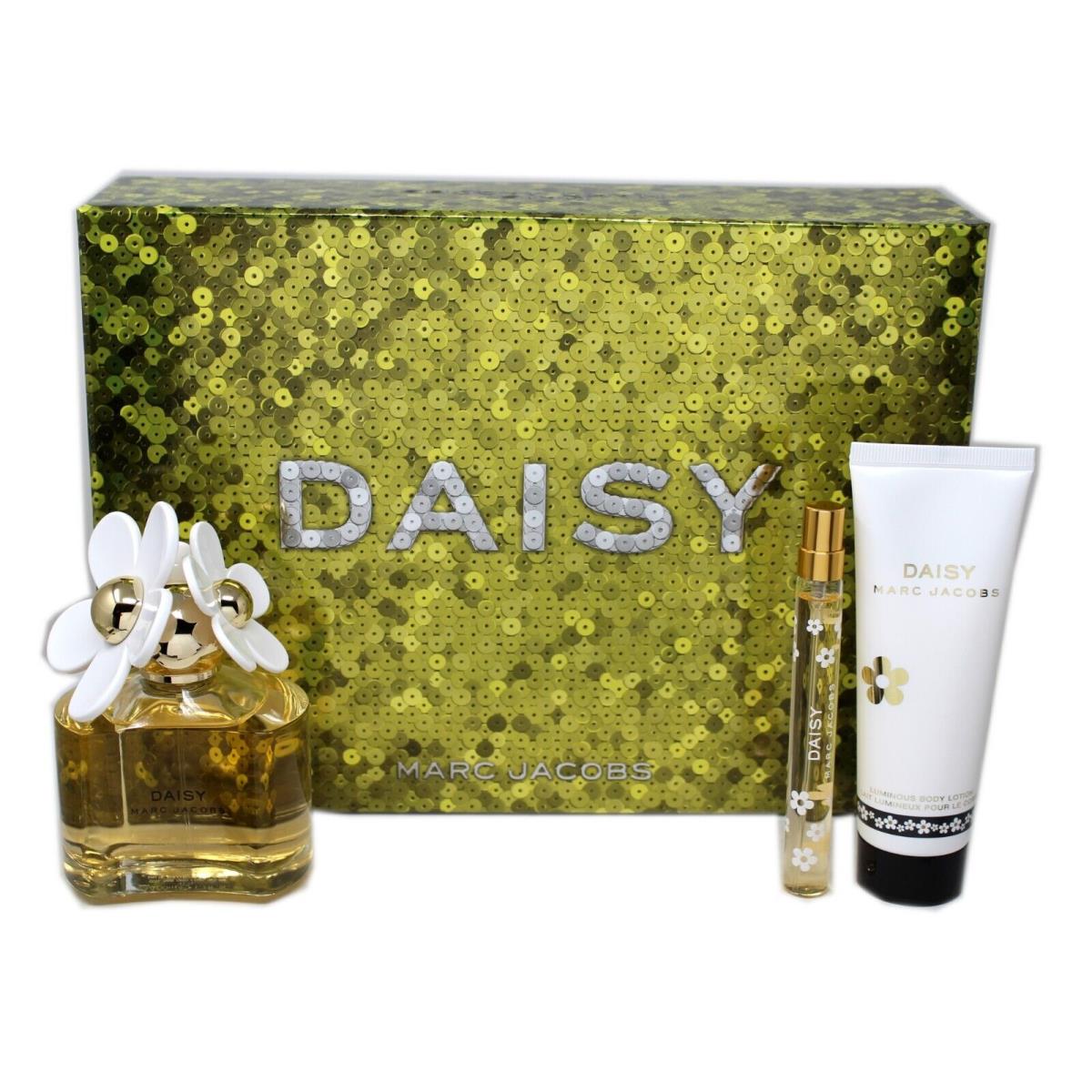 Marc Jacobs Daisy 3 Piece Gift Set For Women Eau DE Toilette Spray 100ML