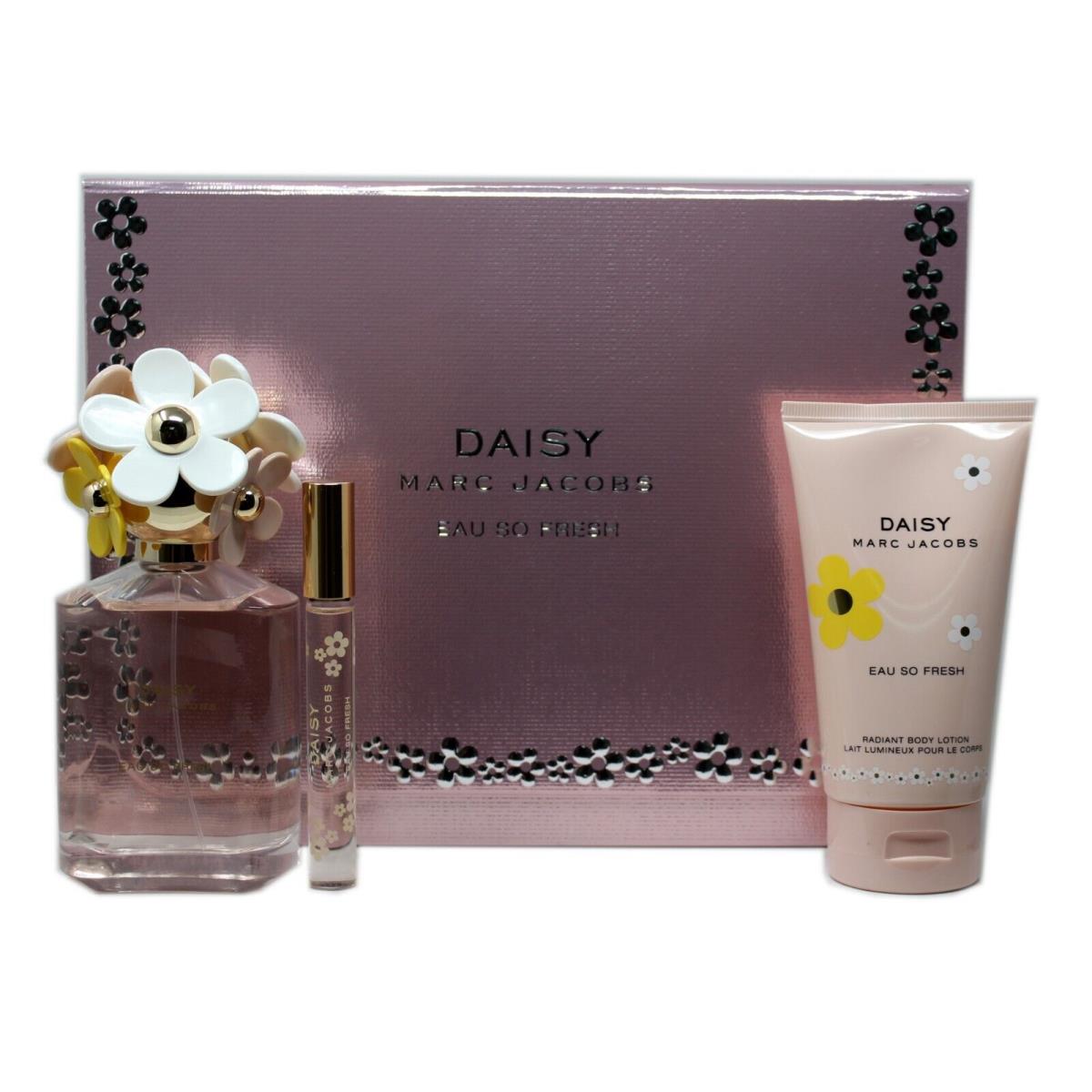 Marc Jacobs Daisy Eau SO Fresh 3 Piece Gift Set Eau DE Toilette Spray 125ML