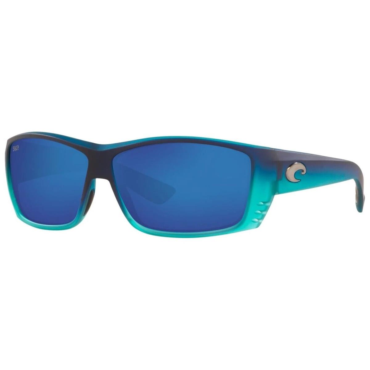 Costa Del Mar Cat Cay Sunglasses Matte Caribbean Fade w/ Blue Mirror 580P Lens - Frame: Blue, Lens: Blue