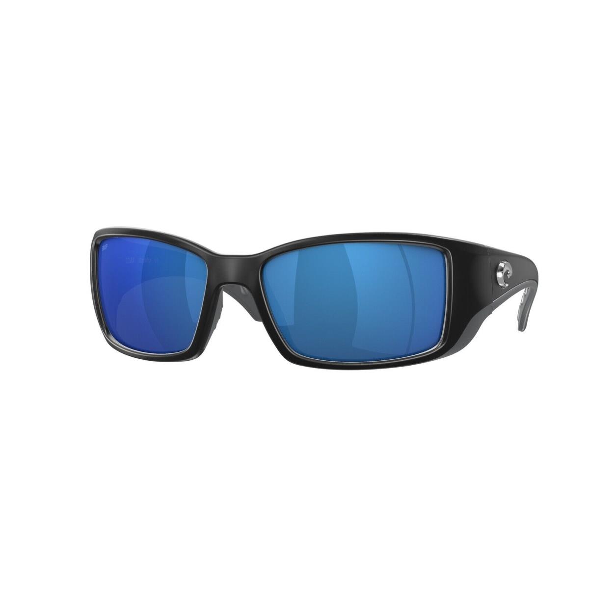 Costa Del Mar Blackfin Sunglasses Matte Black w/ Blue Mirror Polarized 580P Lens - Frame: Black, Lens: Blue