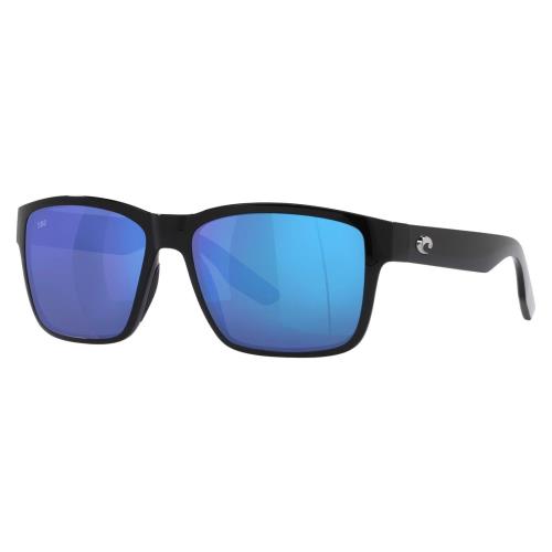 Costa Del Mar Paunch XL Sunglasses Matte Black Frame w/ Blue Mirror Glass Lens