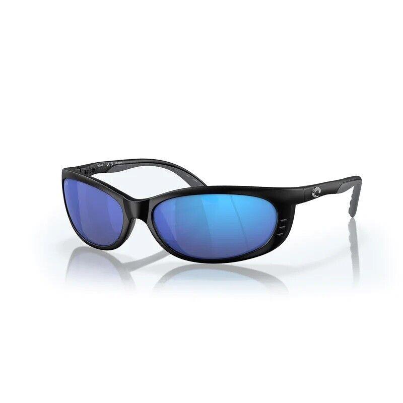 Costa Del Mar Fathom Sunglasses Matte Black Frame w/ Blue Mirror Glass Lens - Frame: Black, Lens: Blue