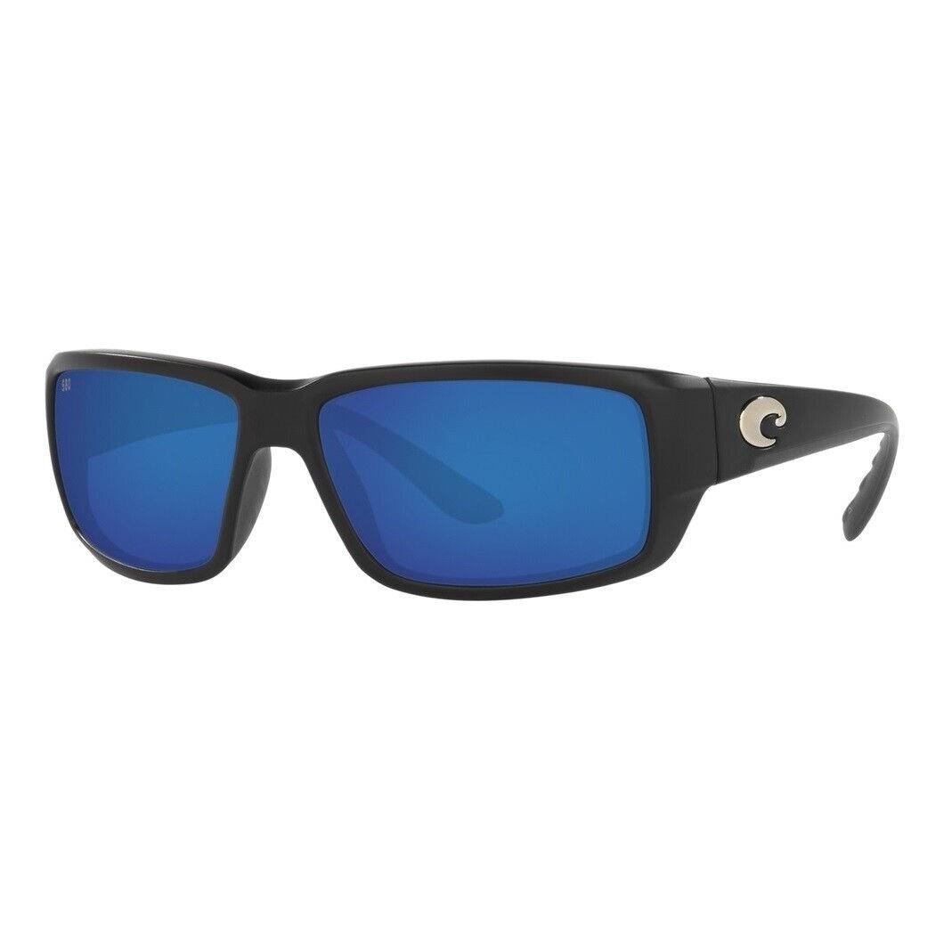 Costa Del Mar Fantail Sunglasses Matte Black Frame w/ Blue Mirror Glass Lens