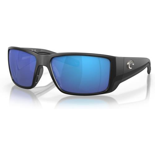 Costa Del Mar Blackfin Pro Sunglasses Matte Black w/ Blue Mirror Glass Lens