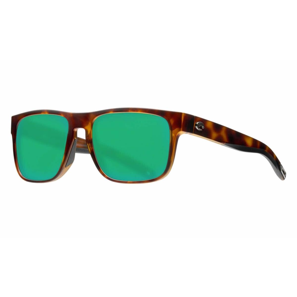 Costa Del Mar Spearo Sunglasses Matte Tortoise Frame w/ Green Mirror Glass Lens - Frame: Brown, Lens: Green