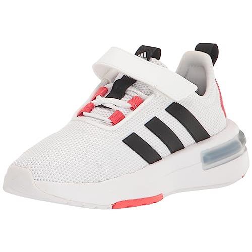 Adidas Unisex-child Racer Tr23 Sports Trainer Shoe White/Core Black/Bright Red