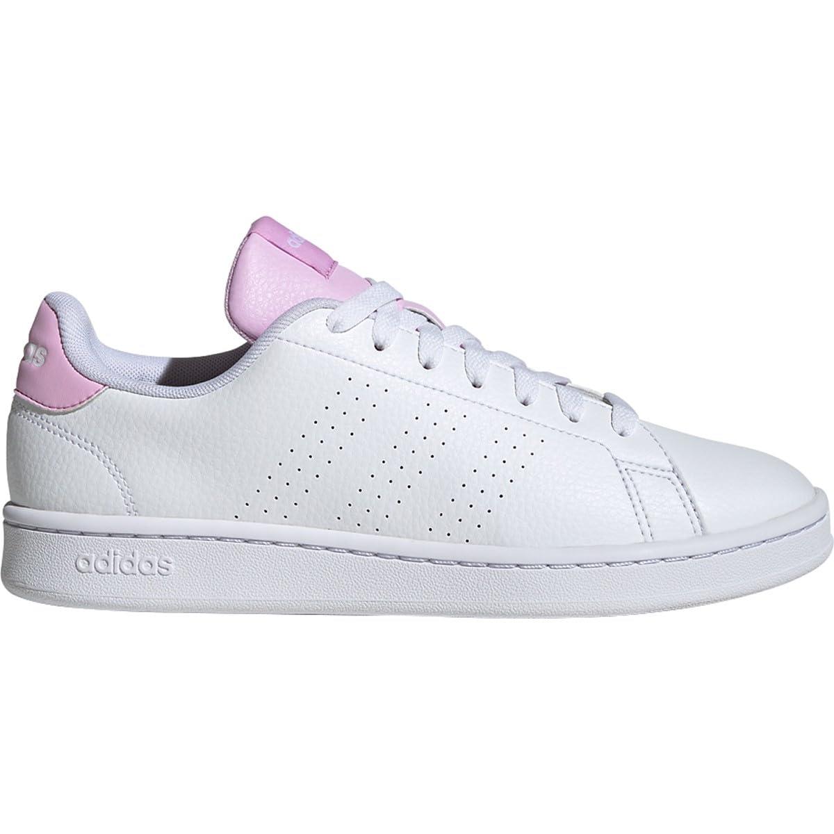 Adidas Women`s Advantage Tennis Shoes White/White/Bliss Lilac