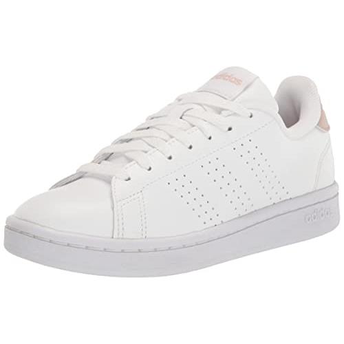 Adidas Women`s Advantage Tennis Shoes White/White/Wonder Taupe