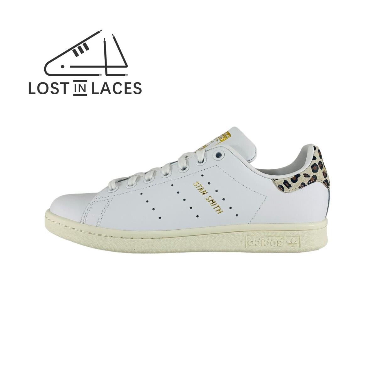 Adidas Stan Smith White Leopard Print Sneakers Women`s Shoes IE4634