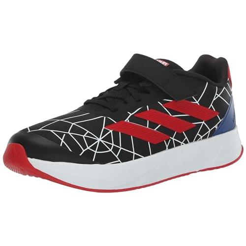 Adidas Unisex-child Duramo Spider-man Sneaker Black/Better Scarlet/White (Elastic Lace)