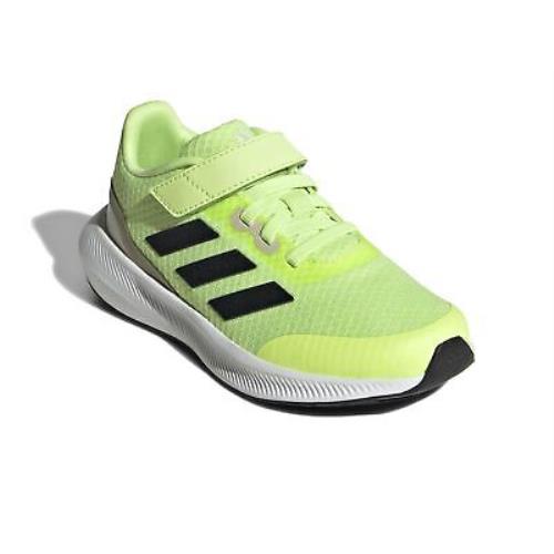 Children Unisex Shoes Adidas Kids Run Falcon 3.0 Elastic Little Kid/big Kid - Green Spark/Black/Putty Grey