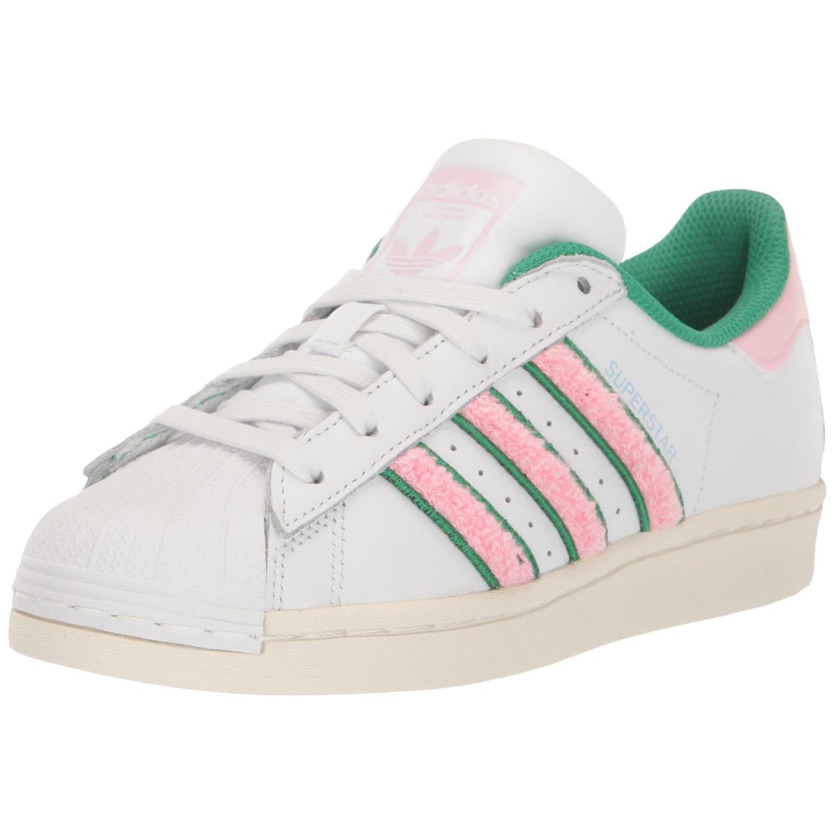 Adidas Womens Superstar White/Clear Pink/Semi Court Green