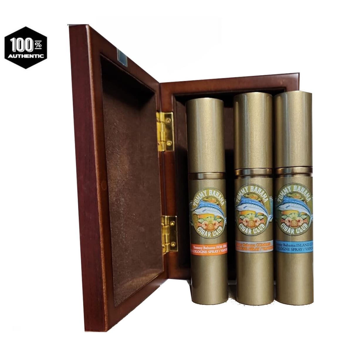 Tommy Bahama Cigar Club 0.5oz 3pc Set For Men -compass For Him Island Life