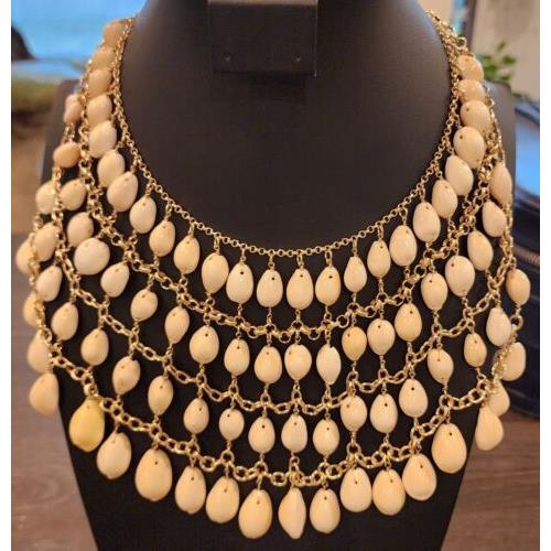 Tommy Bahama Gold Tone Natural Cowrie Statement Necklace