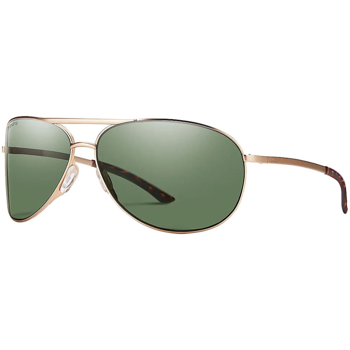 Smith Optics Serpico2 Polarized Chromapop Mt Gold Aviator Sunglasses SE2CPGNMGD - Frame: Matte Gold-Tone, Lens: Gray Green