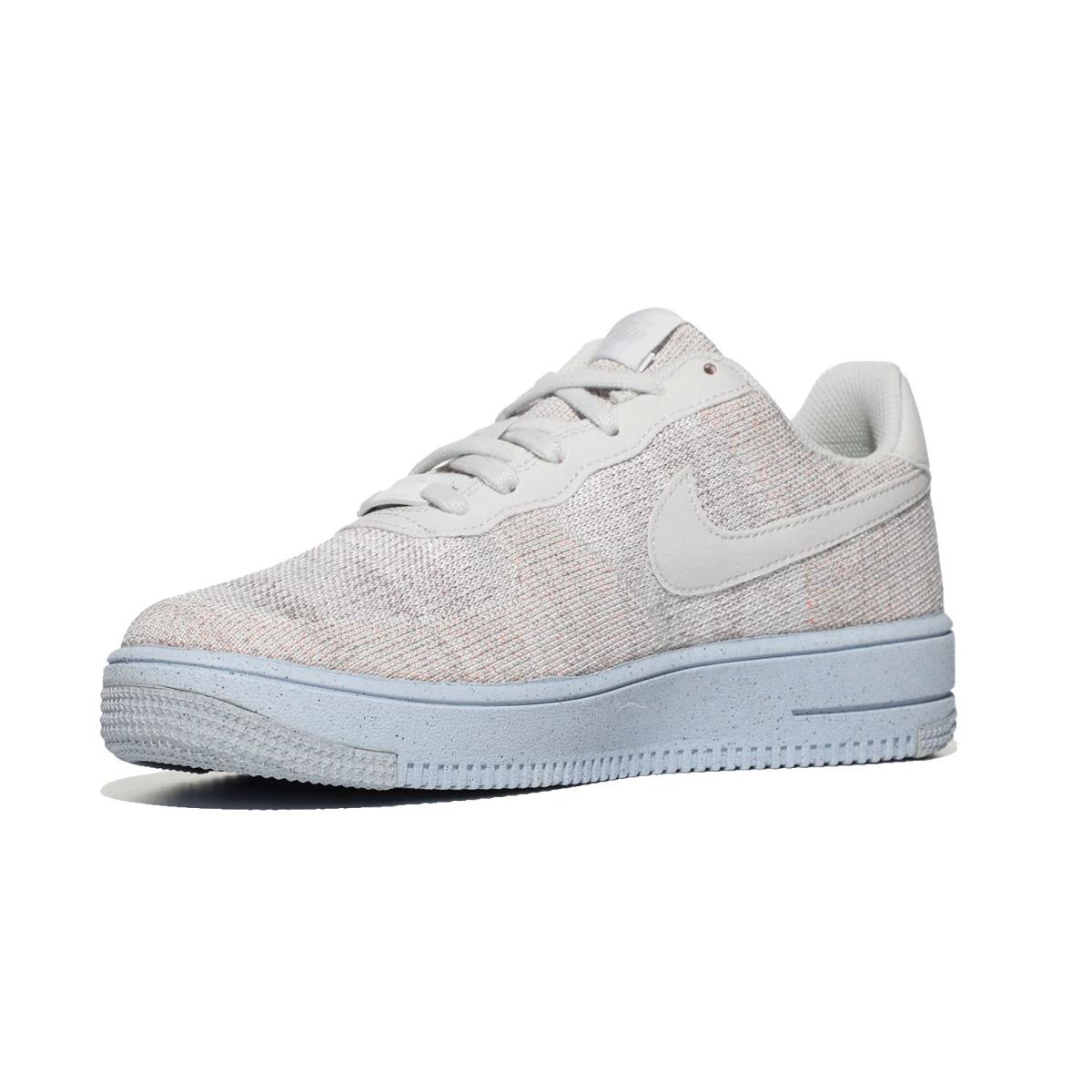 Boy`s Shoes Nike Kids Air Force 1 Crater Flyknit Big Kid White/Photon Dust/Chambray Blue/Volt