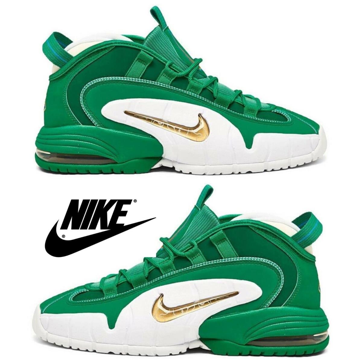 Nike Air Max Penny 1 Men`s Basketball Sneakers Comfort Lightweight Court Shoes - Green, Manufacturer: Stadium Green/Metallic Gold/White