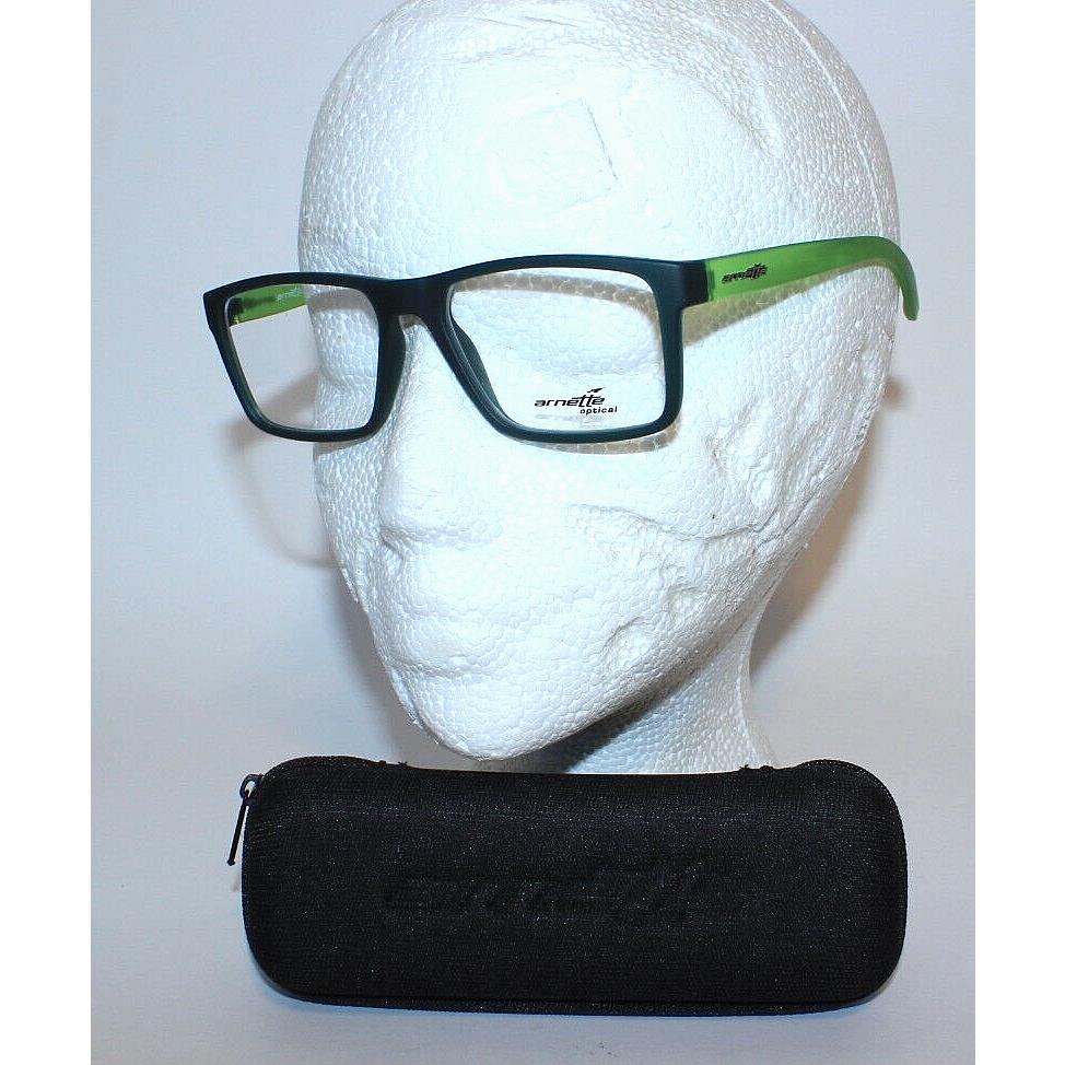 Arnette Men`s Dark Green/lime Green Eyeglasses Frames 7109 2373 53-17-140