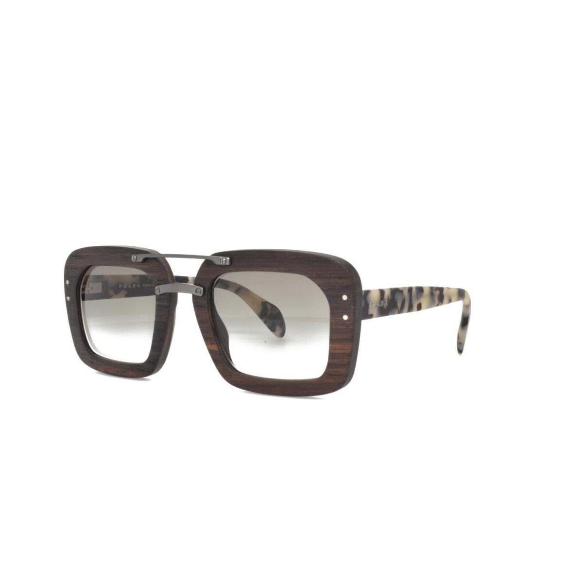 Prada Spr 30R Dark Brown Natural Wood Sunglasses 51-25-135 2N Rare - Frame: Brown, Lens: Brown Gradient