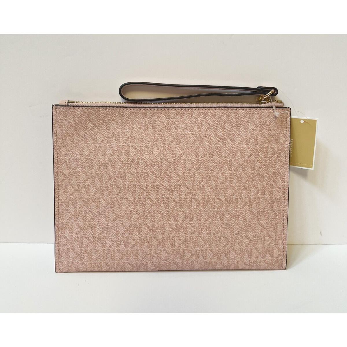 Michael Kors Jet Set Travel XL Clutch Wristlet MK Signature Dark Blush