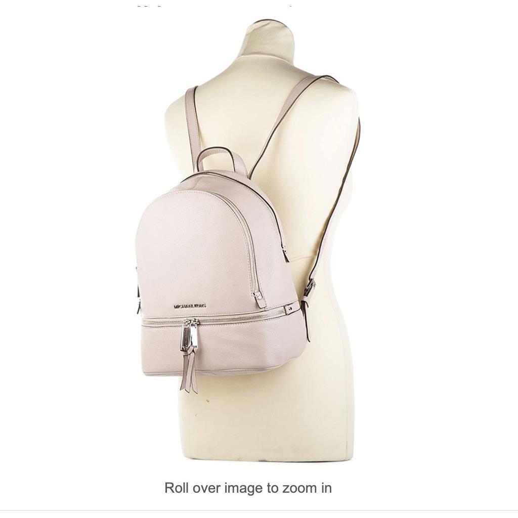 Kors Signature Monogram Rhea Medium Logo Studded Backpack Pink