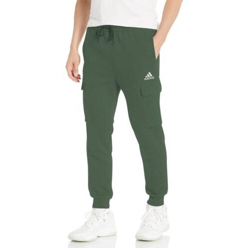Adidas Men`s Essentials Fleece Athletic Cargo Pants in Green Size Xx-large