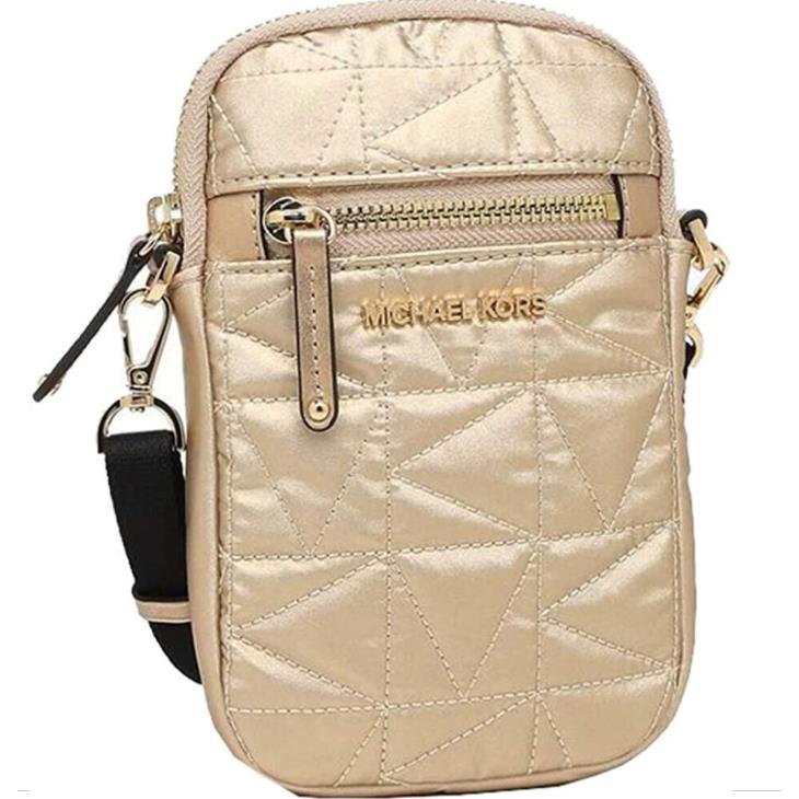 Michael Kors Winnie Medium Phone Crossbody Zip Aluminum Silver