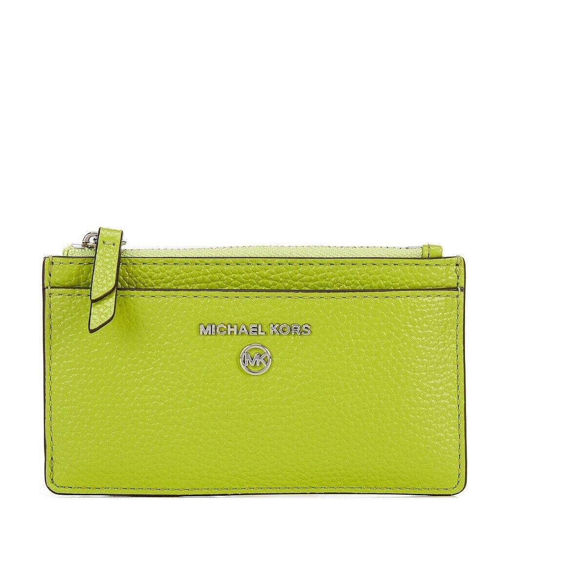 Michael Kors Women`s Jet Set Charm Collection Small Slim Card Case Lime - Exterior: Green