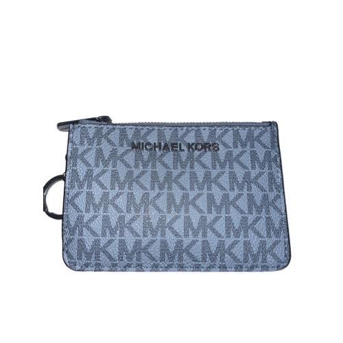 Michael Kors Jet Set Travel Small Coinpouch with ID Pale Blue Navy Blue - Exterior: Navy